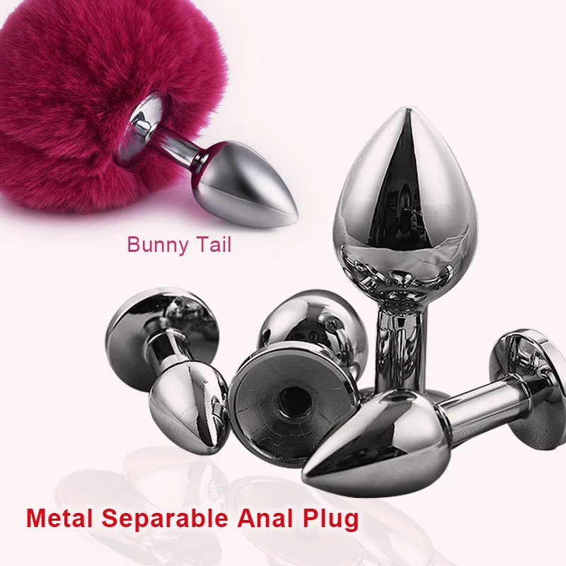 Erotic Products Separable Metal Bunny Tail Fetish Butt Plug Sexules Toys Bdsm Dilator Anus Goods For Adults Gay Role Play Games