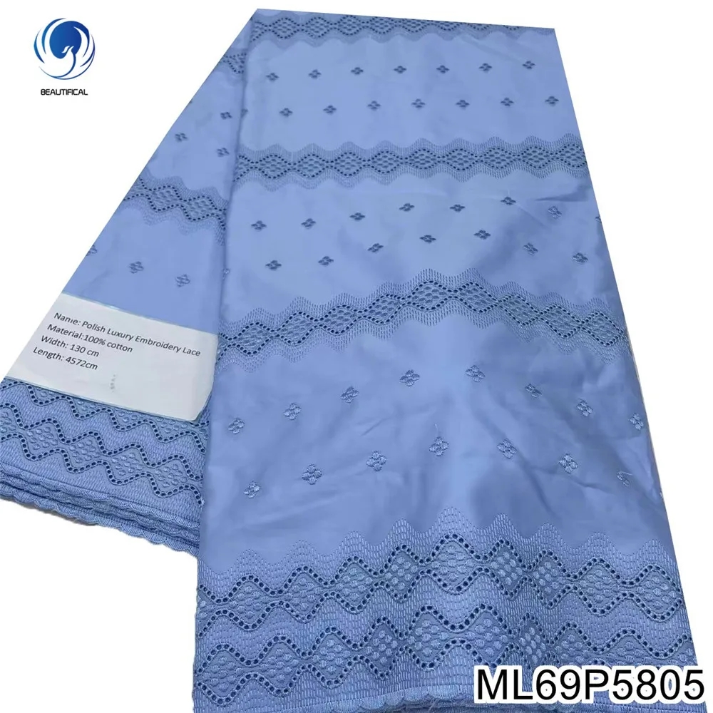 

The Latest Blue Super Soft Cotton Fabric 2025 African-style Tribute Satin Is An Elegant and Comfortable Banquet Dress ML69P58