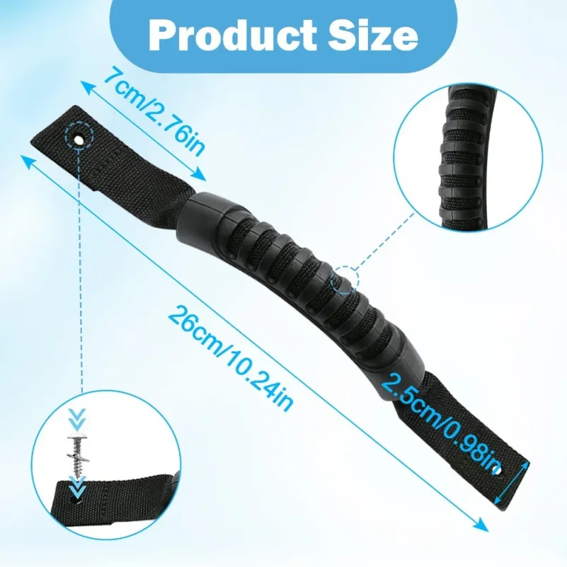Picture 3: 1/2/4 Pcs Plastic Handle Kayak Canoe Woven Strap Additional Handle Strap With Screws for Kayaks Suitcase Luggage
