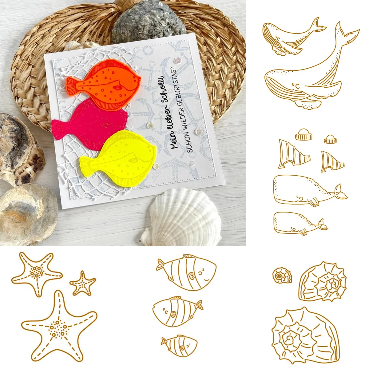 Conch Shrimp Stamps 2026 Neue Metall-Stanzformen für Scrapbook, Tagebuch, Dekoration, Prägevorlage, DIY-Grußkarte, handgefertigt