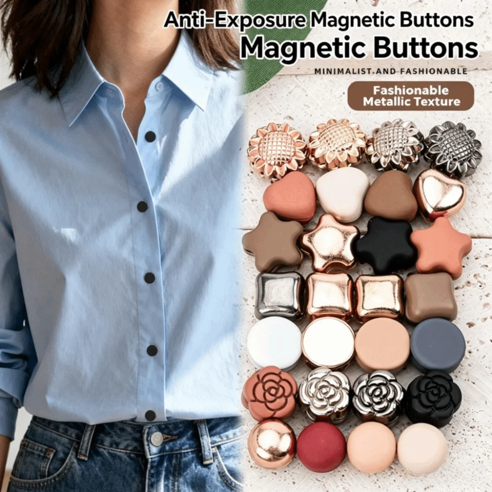 Magnetic Closure Magnetic Scarf Pins Flatback Style Round Shape Magnetic Headscarf Pins Plated Finish Scarf Fasteners