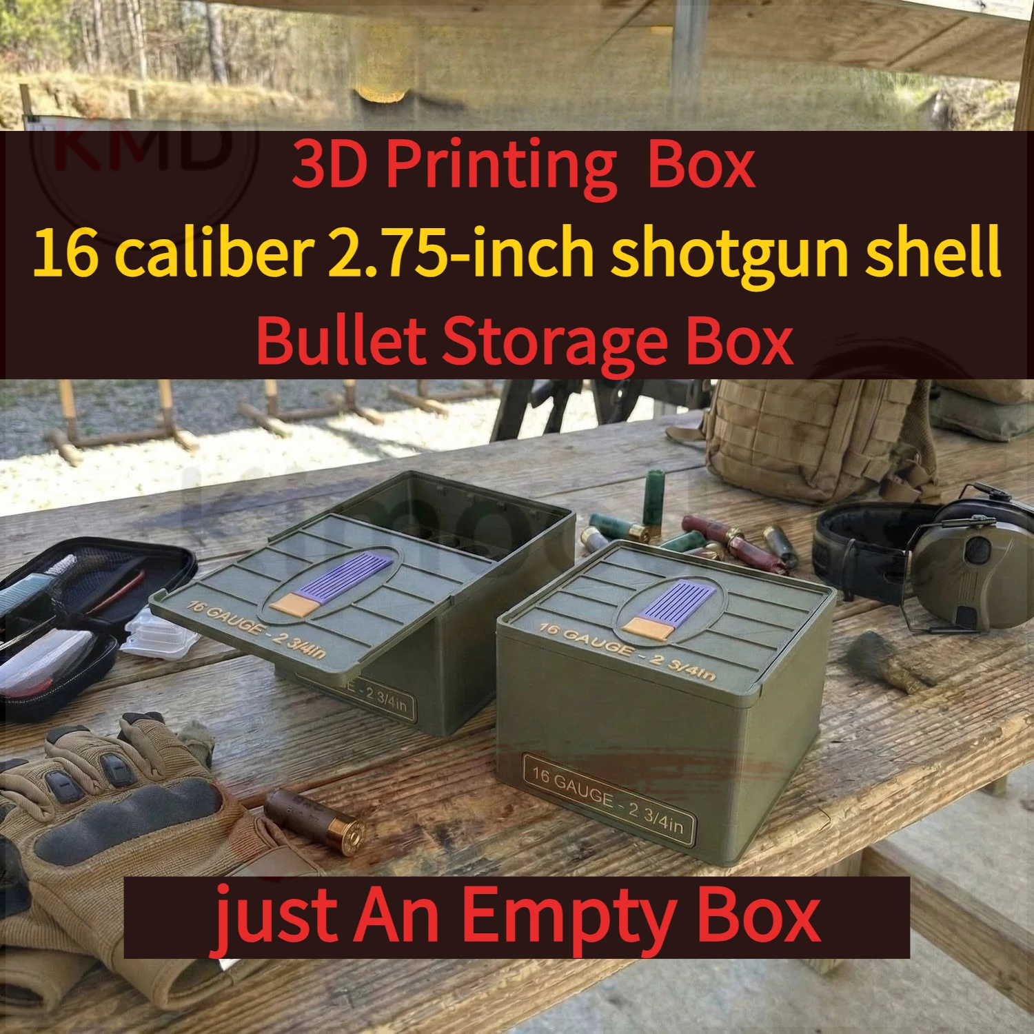 

Коробка для хранения патронов калибра 16 (2,75 дюйма) для 3D-печати, настольная коллекционная коробка для энтузиастов, подарок, только пустая коробка