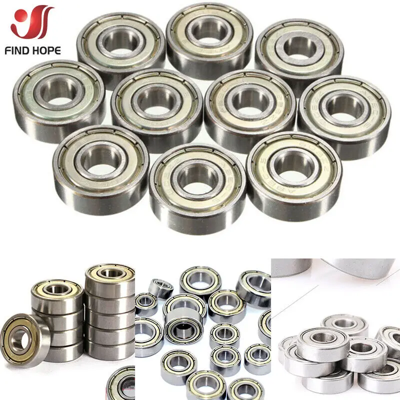 10pcs Ball Bearings 608ZZ 623ZZ 626ZZ 687ZZ 607zz Deep Groove Miniature Bearings For Skateboard Scooter 3D Printers Bearings