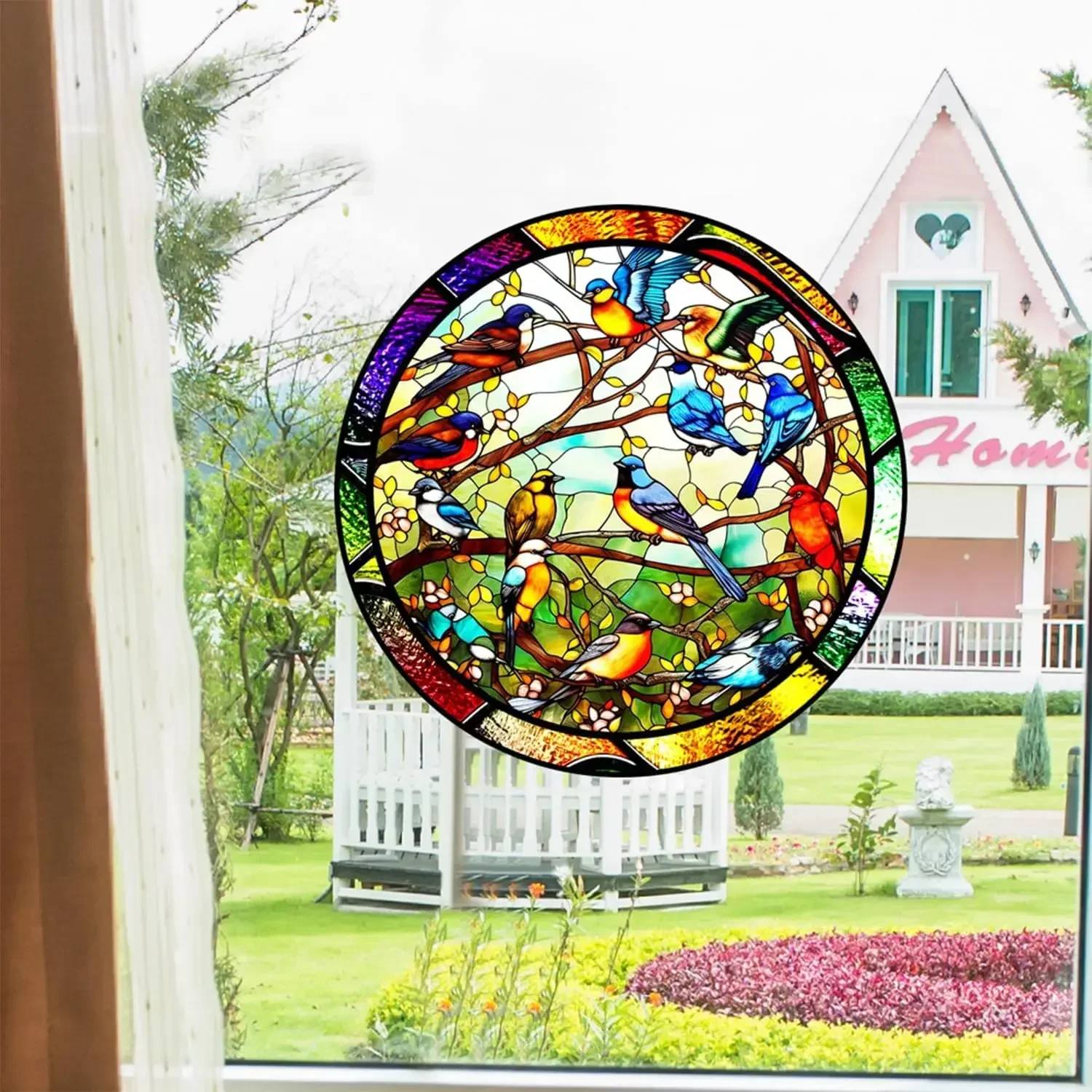 Colourful Hummingbird Window Electrostatic Stickers for Living Room Bedroom Glass Window Decoration Removable Vinyl Decals
