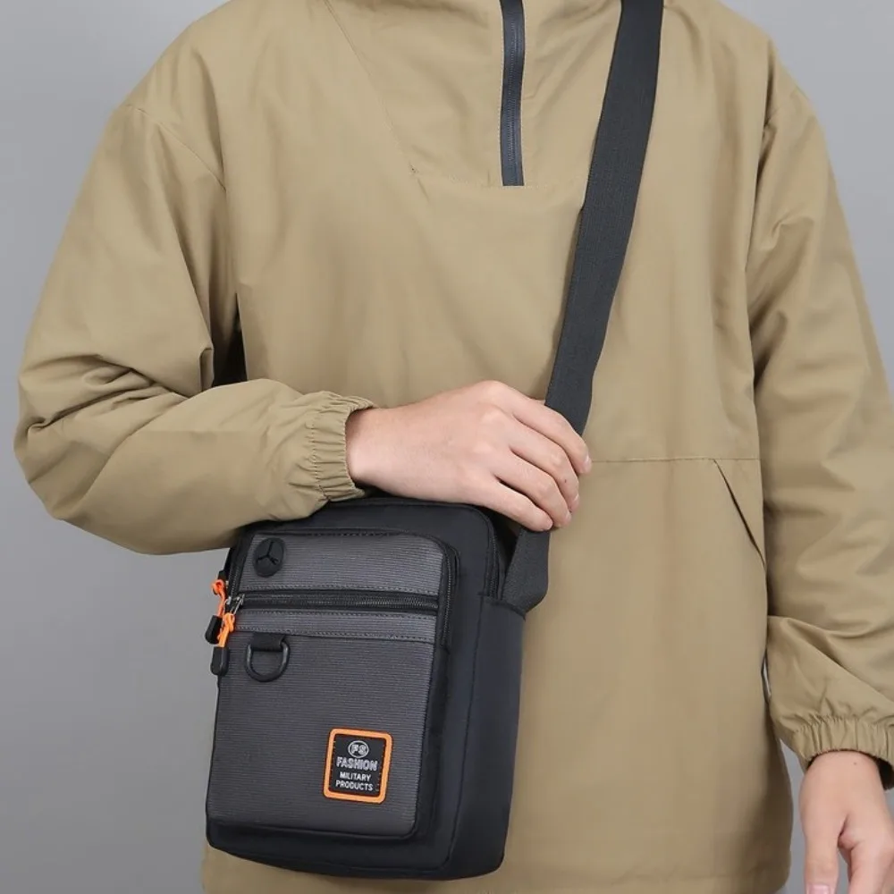 Casual Oxford Men Shoulder Bag Large Capacity Waterproof Men's Business Bag Multi-pockets Square Nylon Crossbody Bag Male