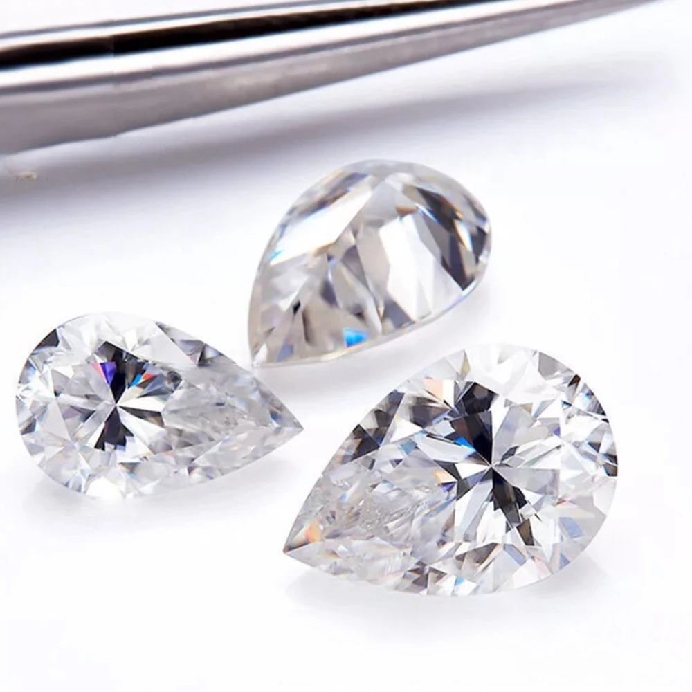 

1 шт./лот 0,5 карата ~ 6 карат муассанит GH белая грушевидная огранка VVS1 5x8 мм 1 карат муассанит драгоценный камень