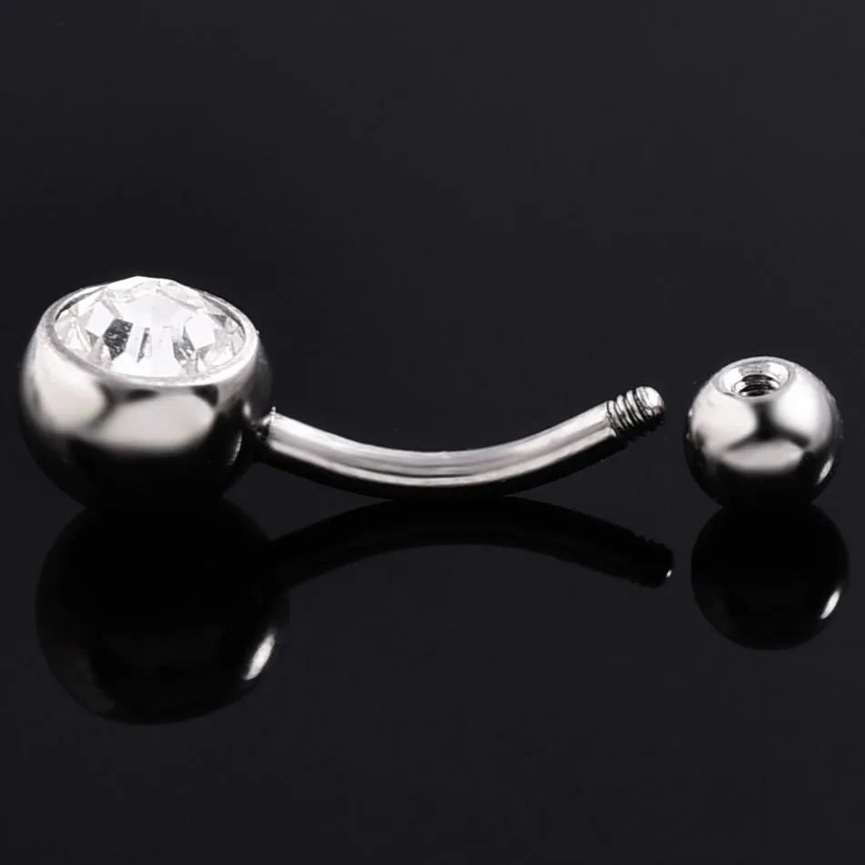 10pcs G23 Titanium Belly Button Rings Piercing Women Ball Zircon Navel Piercings Ombligo Sexy Body Piercing Belly Wholesale