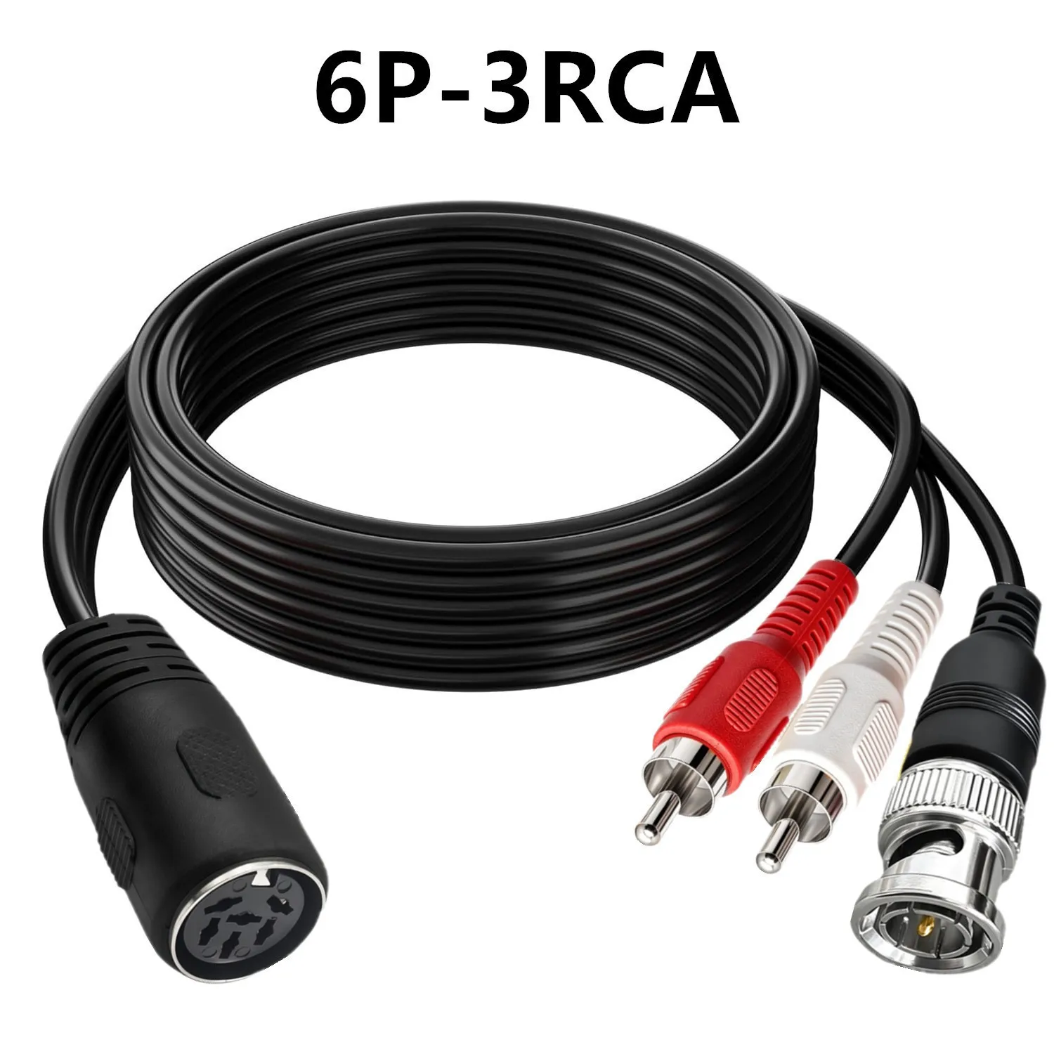 Large DIN 6Pin Female To Dual RCA BNC Male Audio Cable Hi-Fi Amplifier Signal Output Adapter Cord For European Stereo Equipment