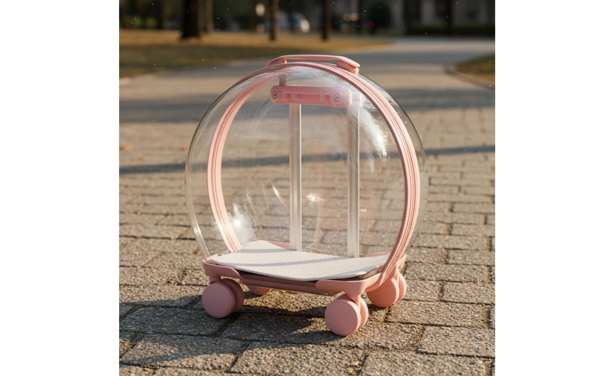 Transparent Pet Carrier Large Capacity Feline Carrier Trolley Feline Trolley Case Telescoping Handle Clear Shell for Travel Transparent Pet Carrier Large Capacity Feline Carrier Trolley Feline Trolley Case Telescoping Handle Clear Shell for Travel