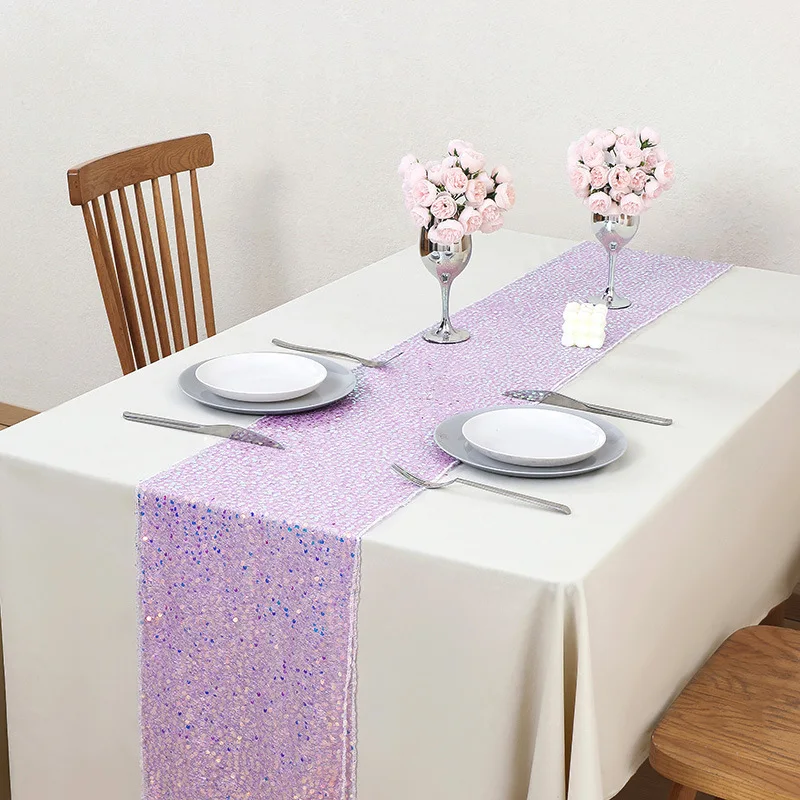 Sequin Table Runner Glitter Sparkly Table Decor for Wedding Birthday Bridal Shower Banquet Party Dining Table Decoration