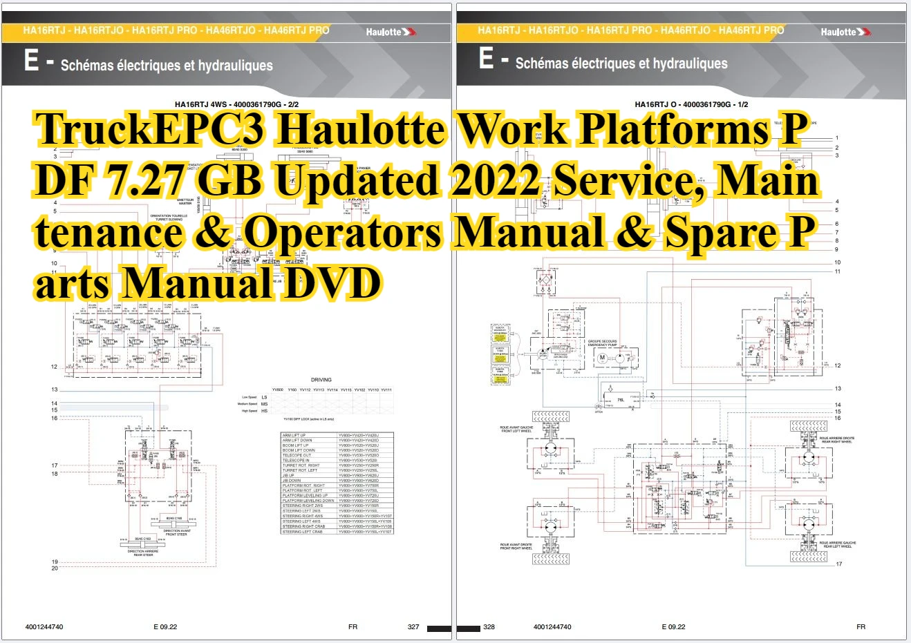 TruckEPC3 Haulotte Work Platforms PDF 7.27 GB Updated 2022 Service, Maintenance & Operators Manual & Spare Parts Manual DVD