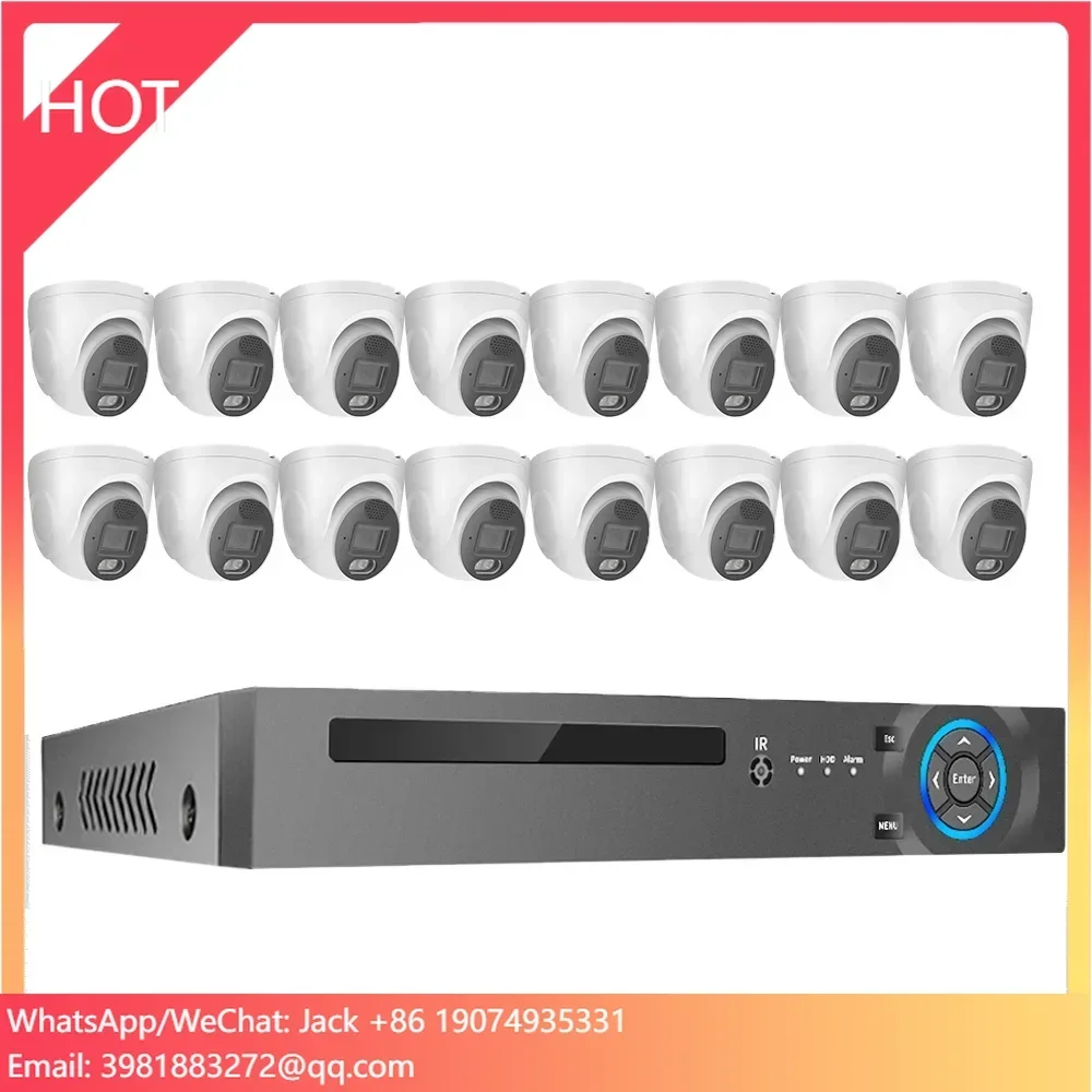 Sistem Keamanan Kamera Rumah Luar Ruangan ENSTER 4K 16 Saluran 8MP PoE NVR Kit CCTV Kamera IP Sistem Pengawasan Keamanan