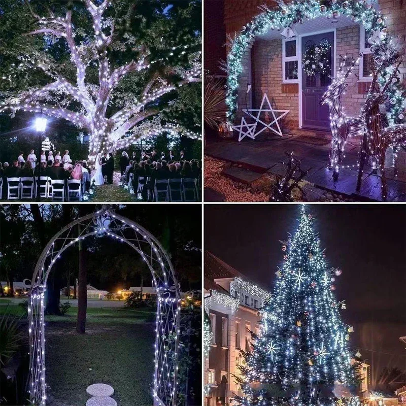 Christmas tree lights string copper wire lights green wire 5 meters 50 lights USB+ remote control