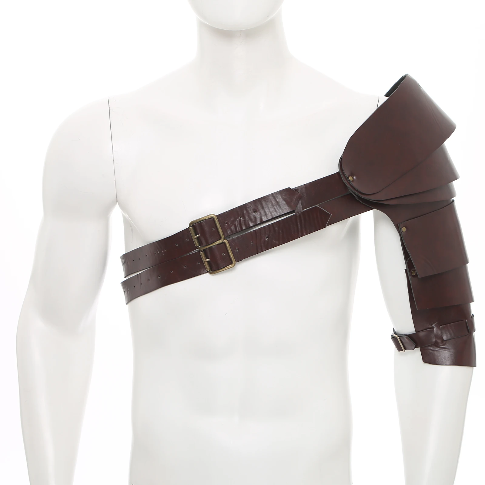 

1Pc Medieval Warrior Arm Shield Vintage Multi-layered Fake Leather Shoulder Protector Cover Armor Arm Shield Costume Accessory