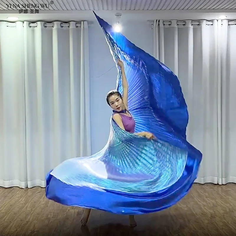 

Новые уникальные двухцветные крылья для взрослых, танец живота, египетские крылья Исиды, двухслойный реквизит для танцевальных представлений, крылья + палочки