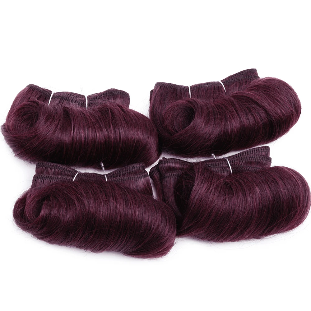 Curly Bundles 100% Human Hair 4 Bundles Deal Ombre Brazilian Hair Weave Bundles Human Hair Extension 5 5 6 7 Inches Short Hair