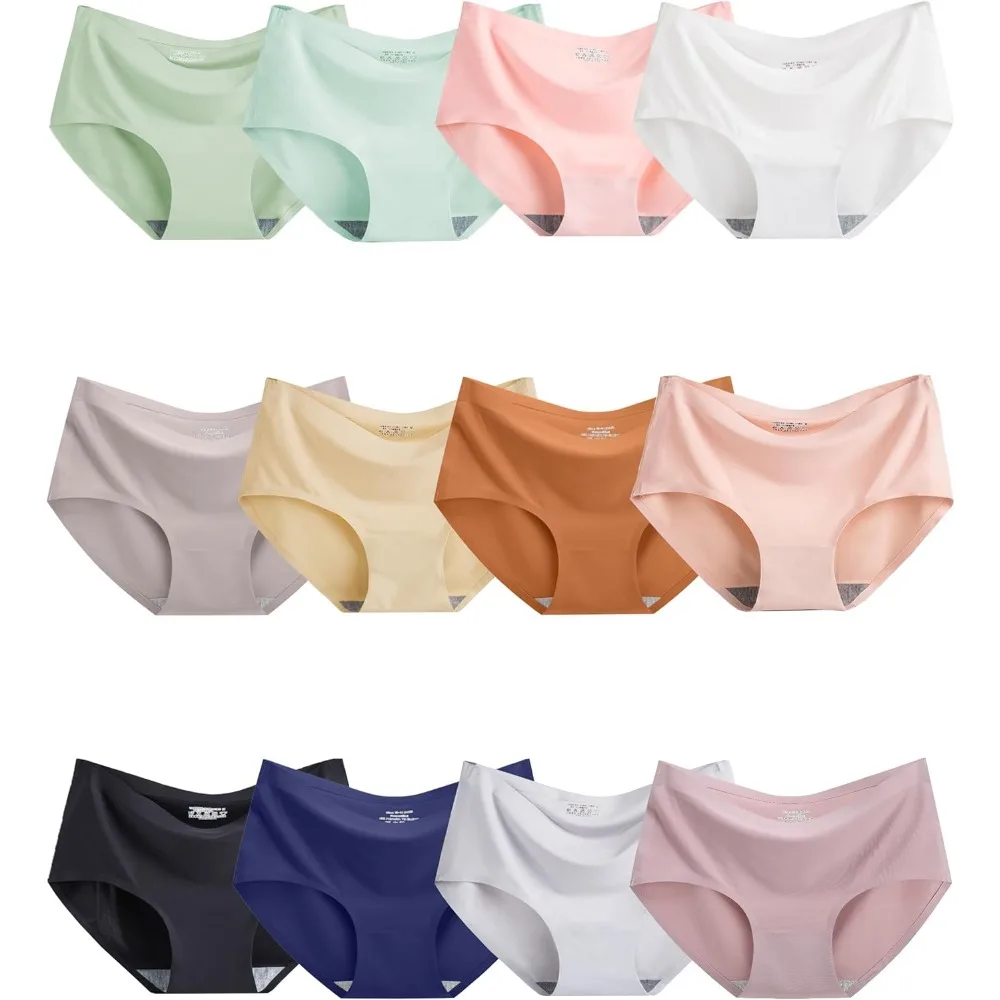 Big Girl Seamless Underwear, Teen Girls Stretch Panties, Comfortable Breathable Soft Fashion Briefs, 9PCS Multipack - Image 5