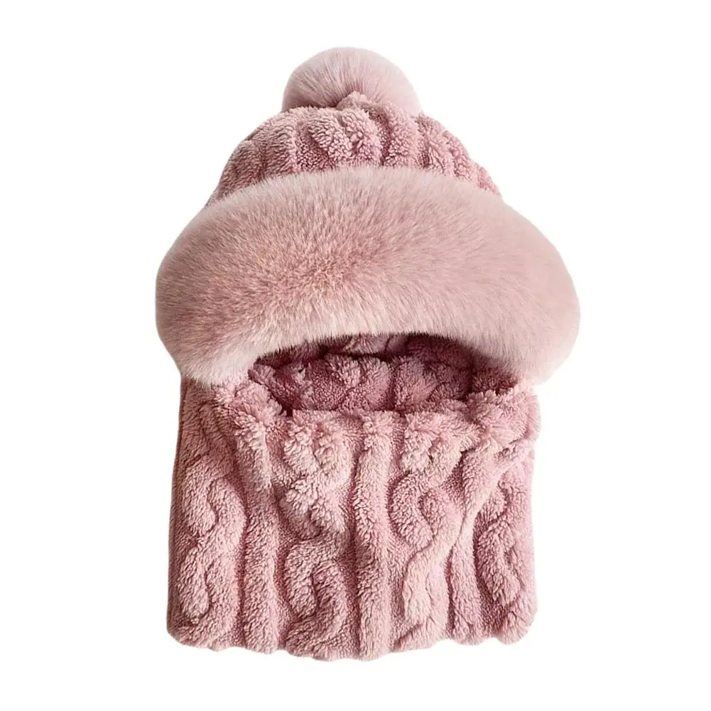 Winter-Schal-Set mit Kapuze für Damen, Plüsch-Hals, warm, Russland, Outdoor, Ski, winddicht, Mütze, dicker Plüsch, flauschige Mützen, Fahrradmütze – Detail 26