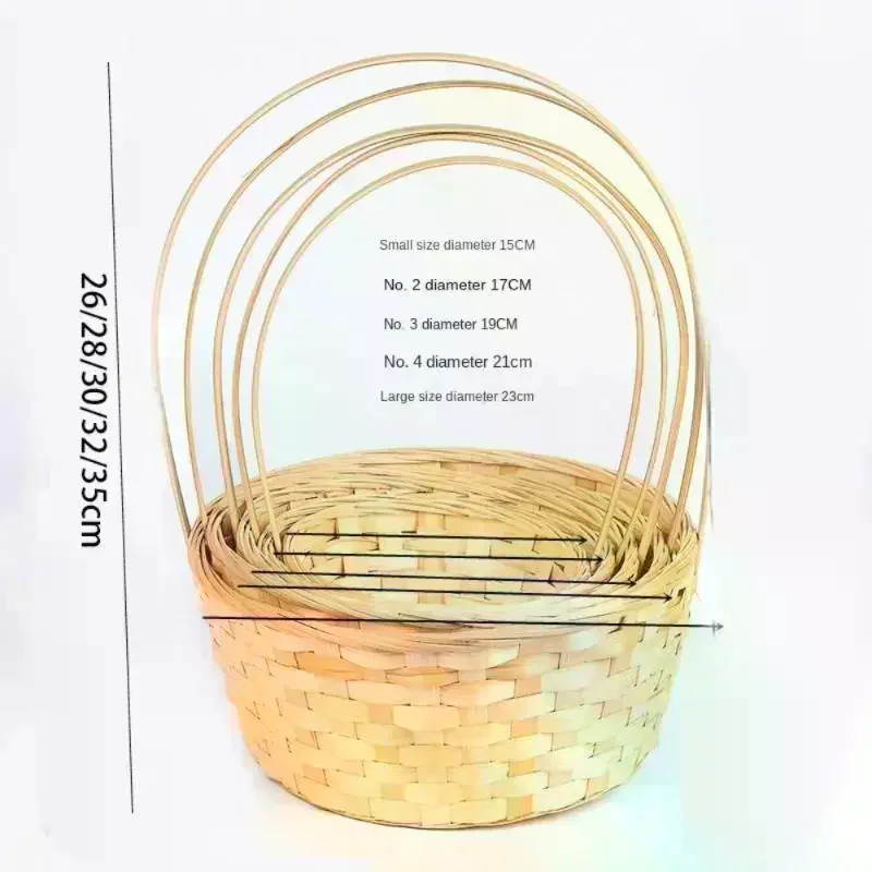 Bamboo Handheld Flower Basket Natural Sustainable Multi-Purpose Decor Basket for Wedding Flower Arrangement Gift