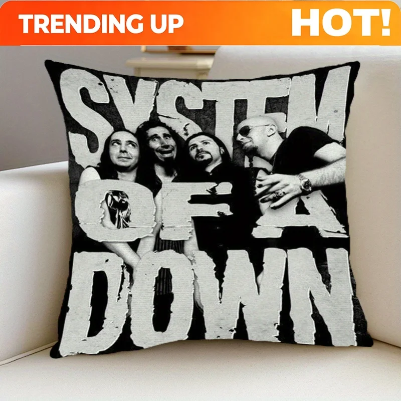 Customize 1pc Rock Band Music Album Poster Decoration Square Pillowcase Cushion Cover Double-sided Printing 18x18 Inches, Suitab