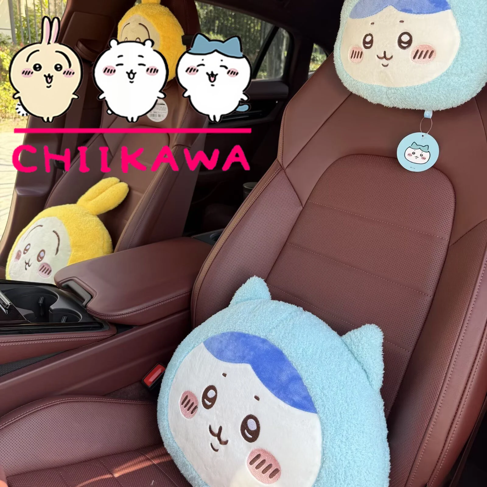 

Chiikawa Pillow backrest MINISO Cartoon Usagi Hachiware car headrest neck pillow Office nap pillow girl's Room Decoration Gifts