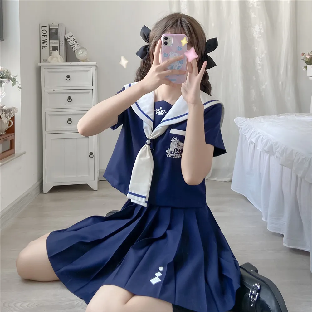 Nautical expert JK uniform suit college style Japanese sailor suit Big collar navy style Japanese Style Uniform Cosplay Costume