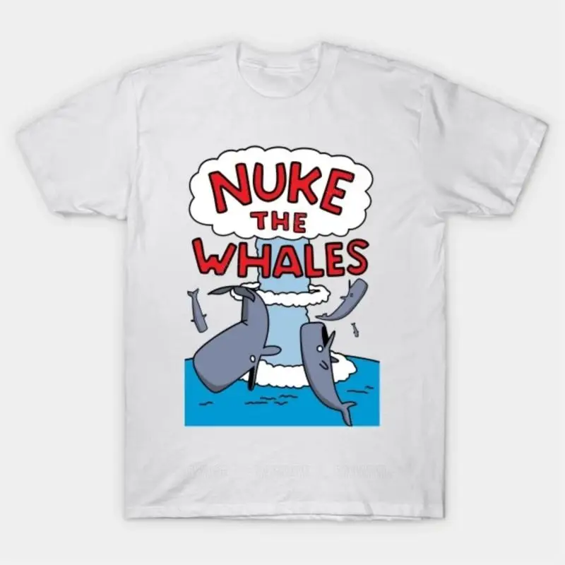 Brand man tee shirt black tshirts for mens Nuke The Whales T Shirt unisex cotton summer short sleeve fashion Oversized tee-shirt