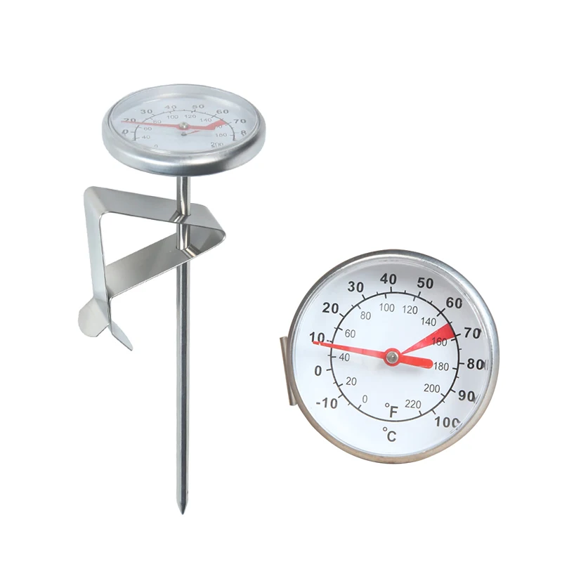 0℃ to100℃ Dial Thermometer for Coffee Pot Milk Frothing Jug Professional Cafe KitchenTemperature Measuring Tools