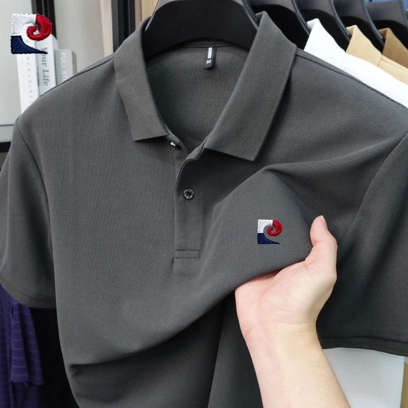 New men's high-quality short sleeved polo shirt, summer fashion, casual, comfortable, breathable T-shirt top