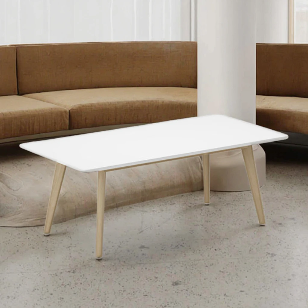 & Minimalist Rectangle Wooden Top Dining Table for School Library Home Restaurant Canteen Panel Wood Style for Reading Dinner
