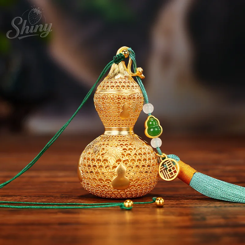 

Brass Filigree Gourd Ornaments Fortune Hanging Decorations Home Desktop Hollow Copper Gourd Crafts Hanging Gifts