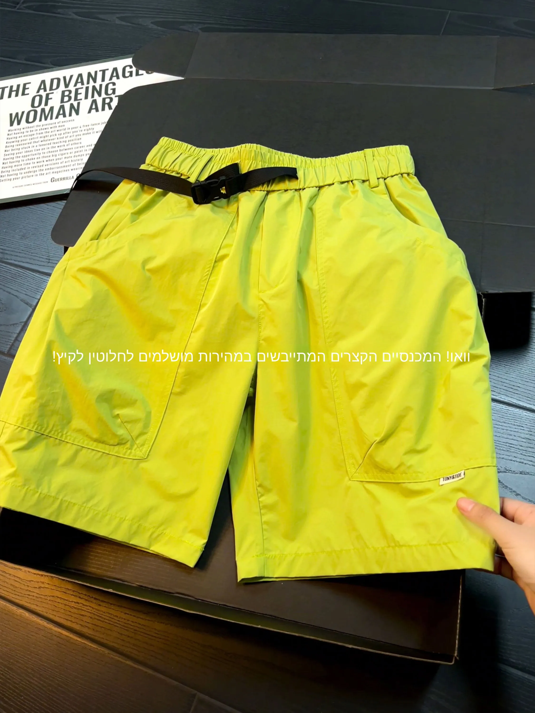 Dopamine Quick Dry Workwear Shorts Men's Summer American Style Sporty Pants Belt Design Large Pockets Five-Quarter Length