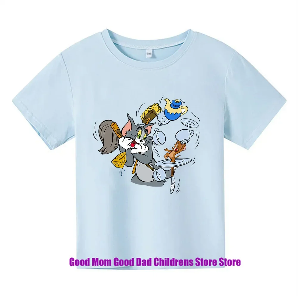 Disney, Cat and Mouse, Tom and Jerry, Comfortable, Anime, Cartoon, T-shirt, Casual, Fashion, Looking Good, Boys, Girls, Summer