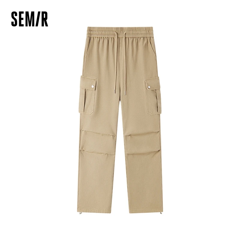 

Semir Casual Pants Women Fleece Parachute Trousers Trendy Cool Sassie Lady Winter Drawstring Wide-Leg Retro Work Trousers