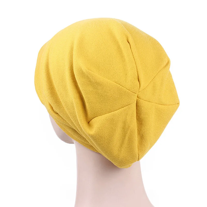 Fashion Turban Cap Beanies wide Plain Hats For Women Chemo Cap Muslim Hijab Caps  Stretch Turban Head Wrap Bonnet Hat