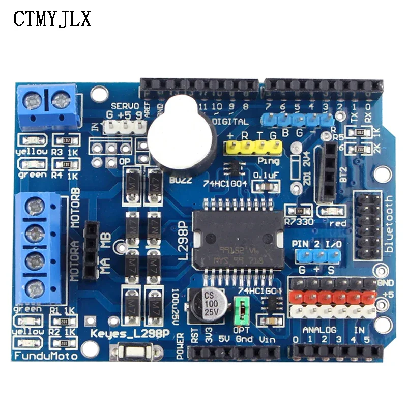 L298P Motor Drive Expansion Board DC Motor Driver Module Expansion Module Speed Controller Motor Driver Board For Arduino