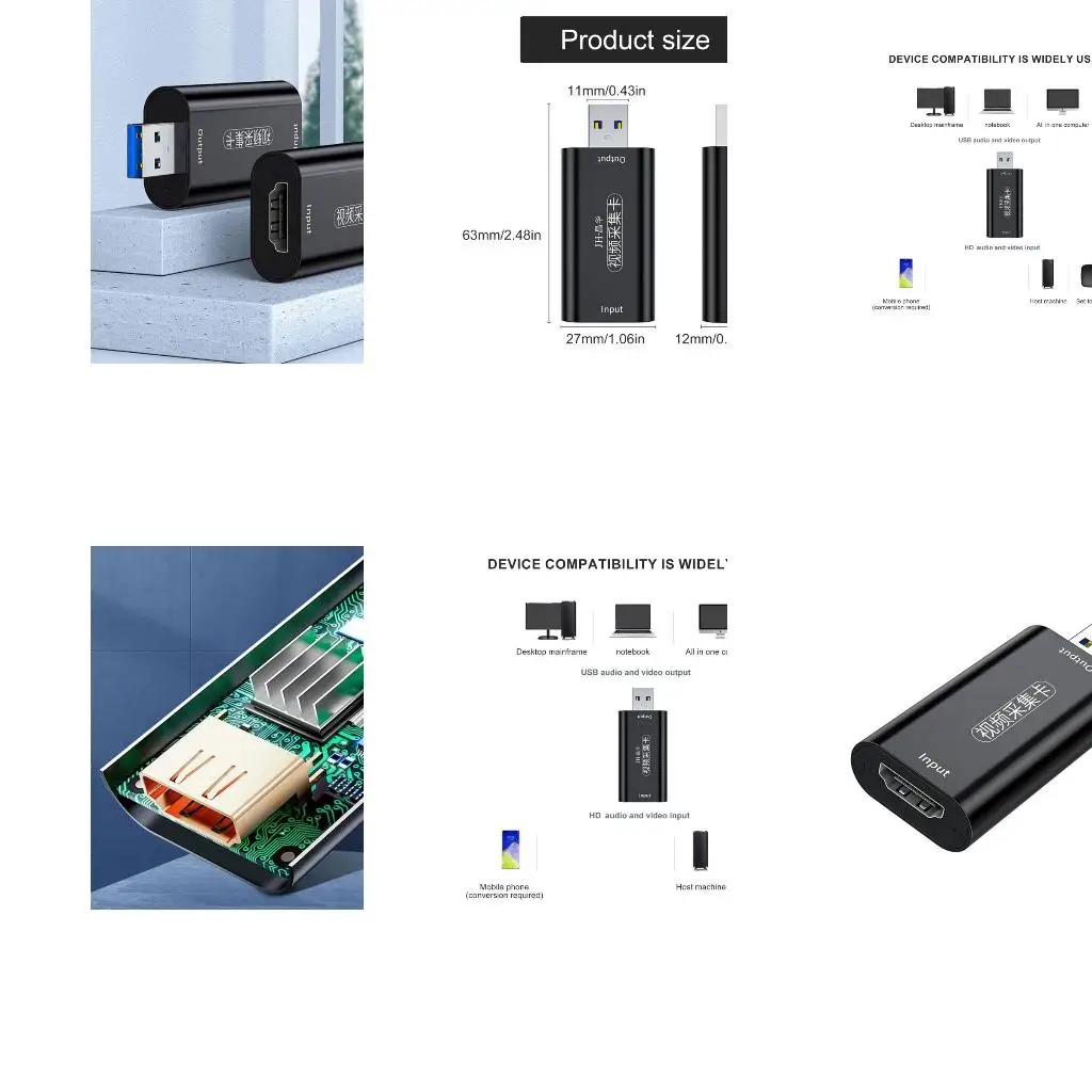 

USB3.0 Captures Card for Video and Sound with No Power Neededs A4WF