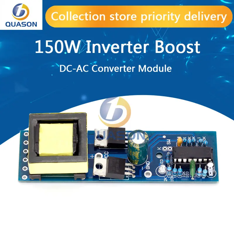 150W Inverter Boost Circuit Board High Voltage Boost Converter Module Transformer DC-AC 12V to 110V 220V DC-AC Power Converter