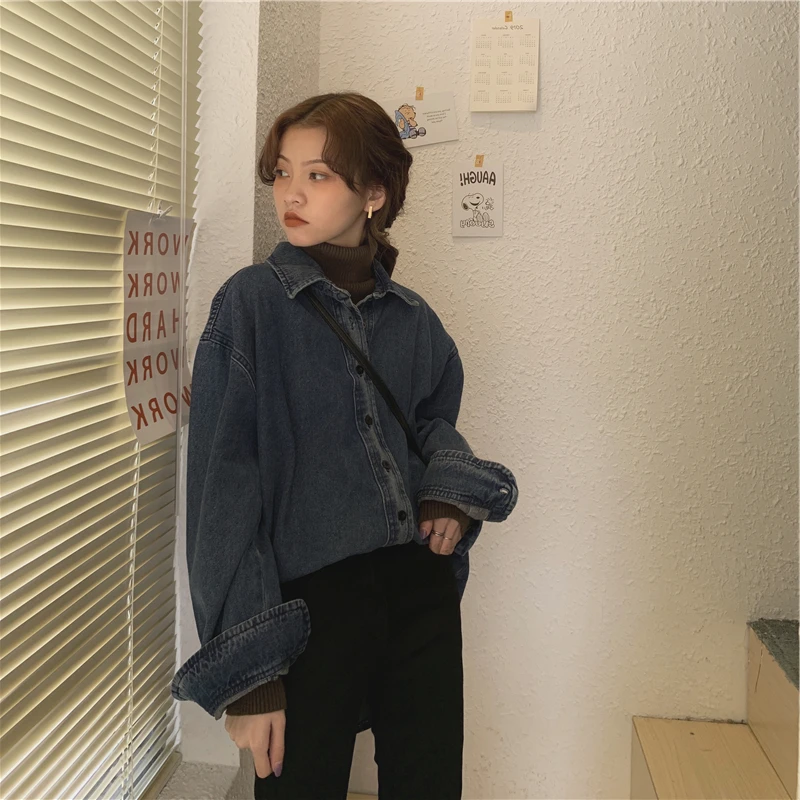 Jackets Women S-5XL Denim Vintage Loose Students Outwear All-match Leisure Fashion Clothes Teens Korean Style Y2K Chic Simple