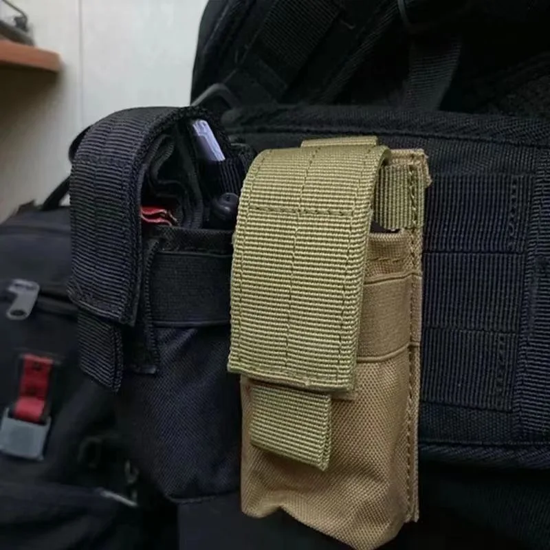전술 몰리 플래시라이트 파우치, 토치 홀더, 탄창 싱글 매그 백, 나이프 홀스터, M5, EDC, 9mm, 야외 사냥용 허리 가방
