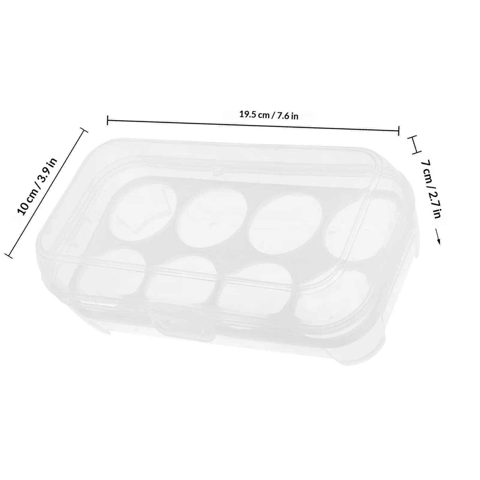 2Pcs Clear Plastic Egg Holder Shockproof Portable Egg Storage Tray Stackable Organizer for Refrigerator Camping