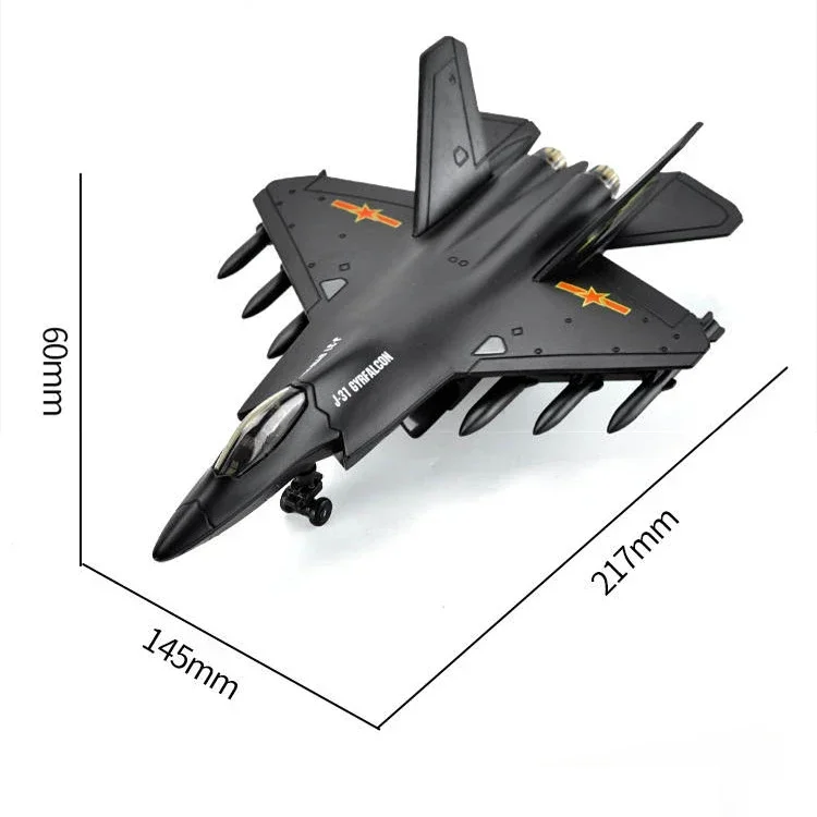 

J-31 Stealth Fighter Alloy Fighter Model Jet Plane Scale Model with Stand Collection Decoration Toy Gifts