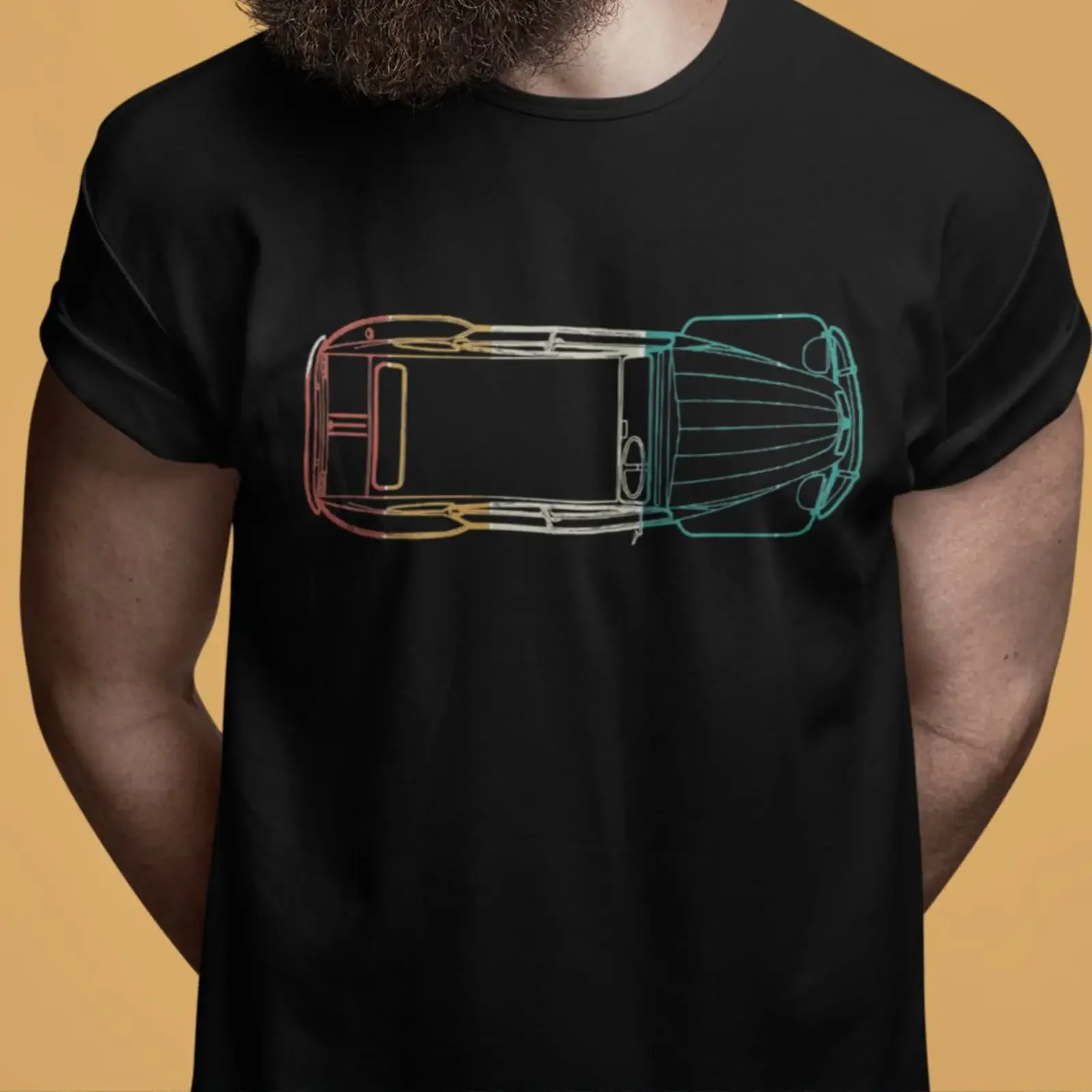 oldtimer 2cv Regenbogen T Shirt vintage Washed Soft graphic homme fashion Unisex Stylish Comfortable Breathable Casual