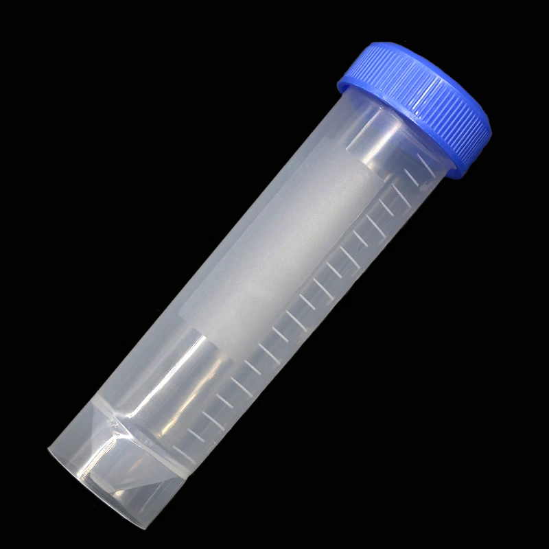 10pcs/pack 50ml Plastic Screw Cap Flat Bottom with Scale Freestanding Centrifuge Tube Equipment for Scientific Experiments