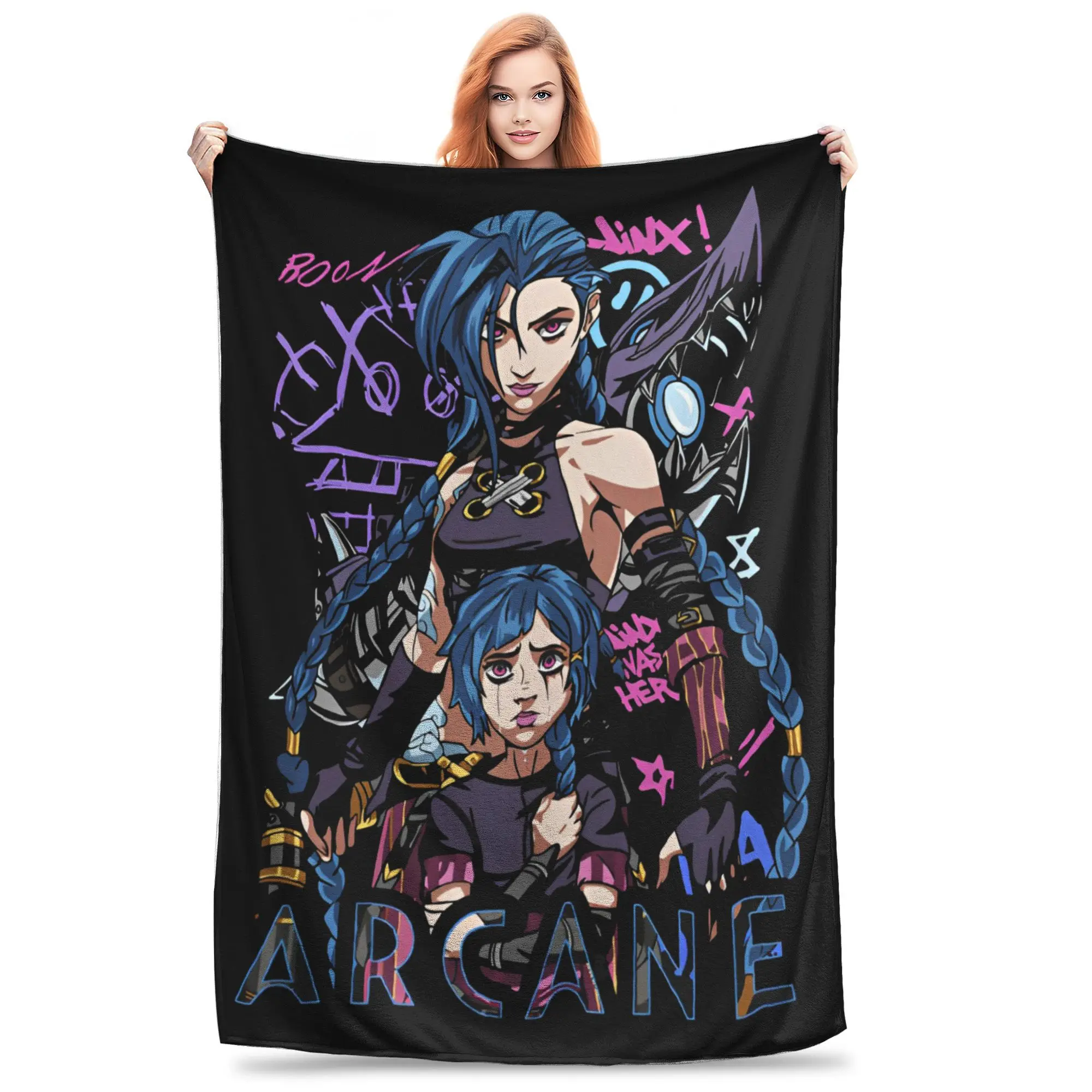 Arcane Jinx gift for game lover fans  Blanket Fleece  Cozy Soft Throw Blanket for Bedding Bedspread