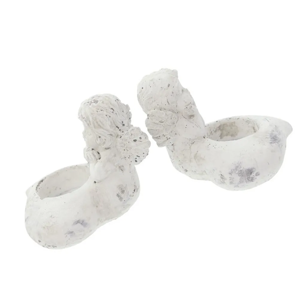 

2Pcs Angel Holders Unique Wear-Resistant Decorative Candleholders for Wedding Home Bar Coffee Shop Stable Desktop