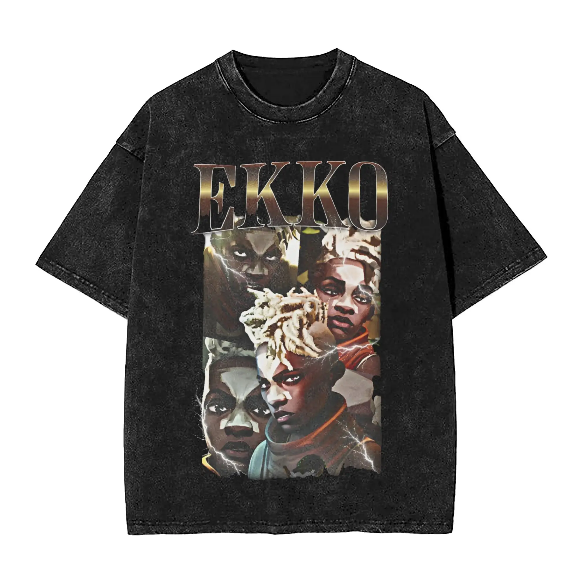 Arcane Ekko Arcane game gaming  Accessories Washed T Shirt Men Women Streetwear Hip Hop T-Shirts Printed  Tees Tops 100% Cotton