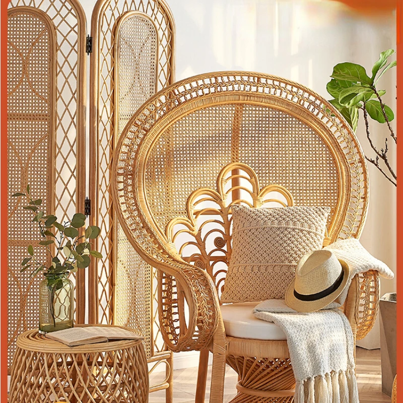 Artistic creativity of rattan furniture of real rattan peacock chair