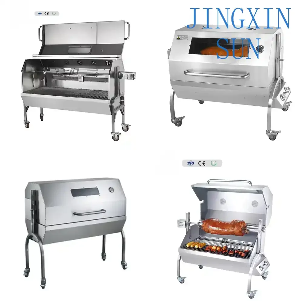 Commercial 60KG Rotisserie BBQ Grill for Outdoor Barbecue Gas Charcoal Grill Stainless Steel Heavy Duty Large Capacity