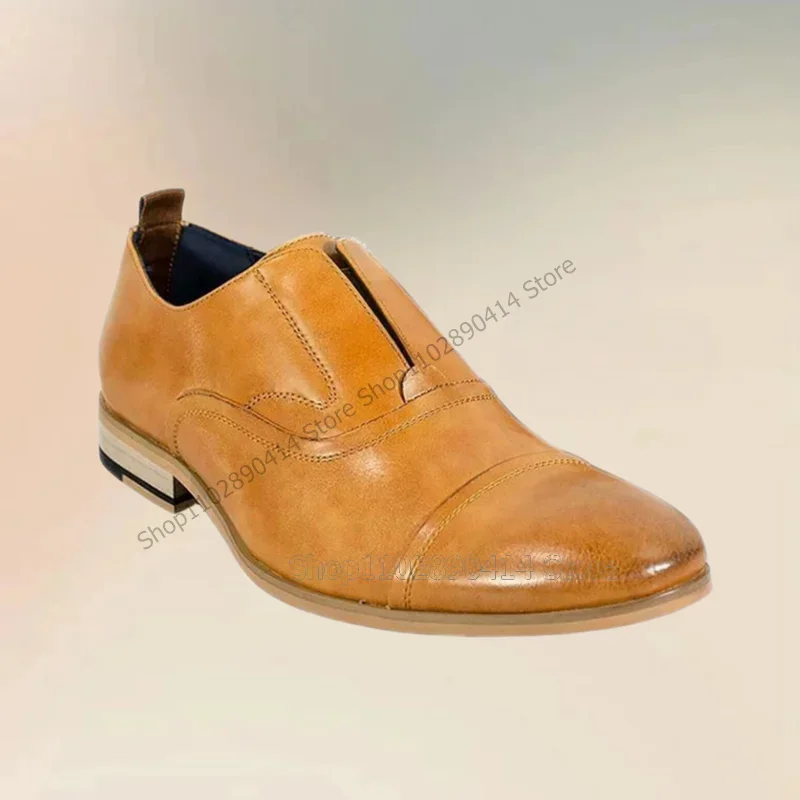 

Yellow Black Sewing Design Low Top Men Loafers Fashion Slip On Men Shoes Luxurious Handmade Party Feast Office Men Dress Shoes